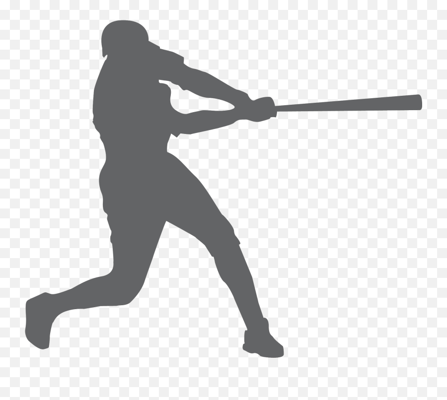 Baseball Player Clipart Transparent - Baseball Batter Swinging Silhouette Emoji,Baseball Player Clipart