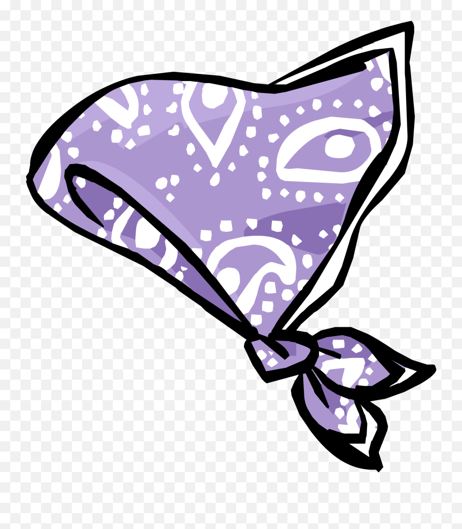 Lavender Paisley Bandana - Transparent Background Bandana Clipart Emoji,Bandana Clipart