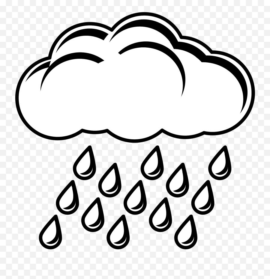 Rain Cloud Clip Art - Rain Cloud Clipart Black And White Emoji,Rain Clipart