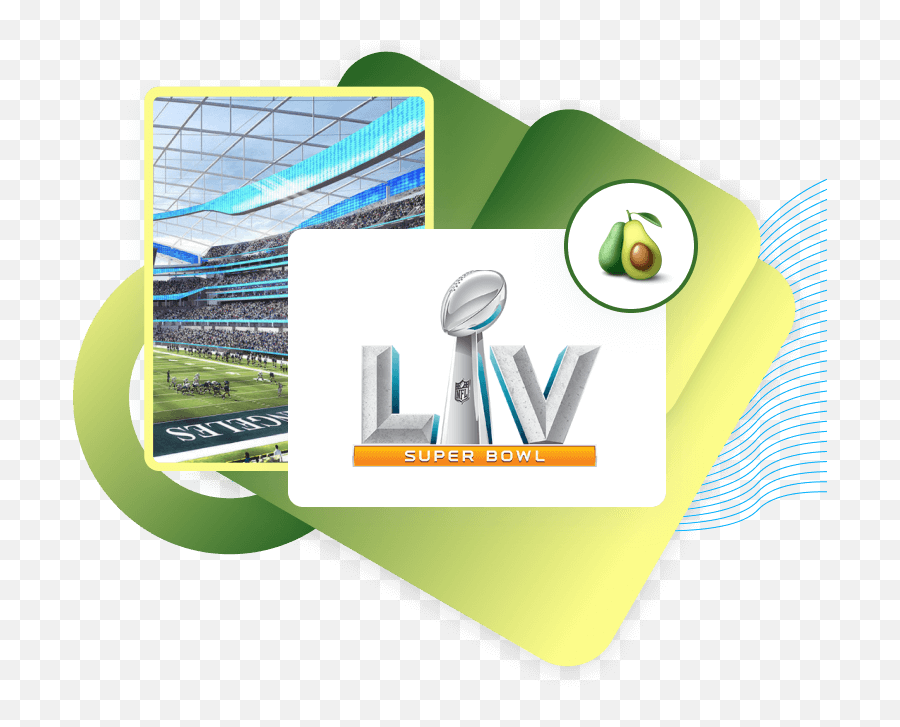 Guacdown The Shocking Avocado Figures On Super Bowl Sunday - Vertical Emoji,Super Bowl Liv Logo