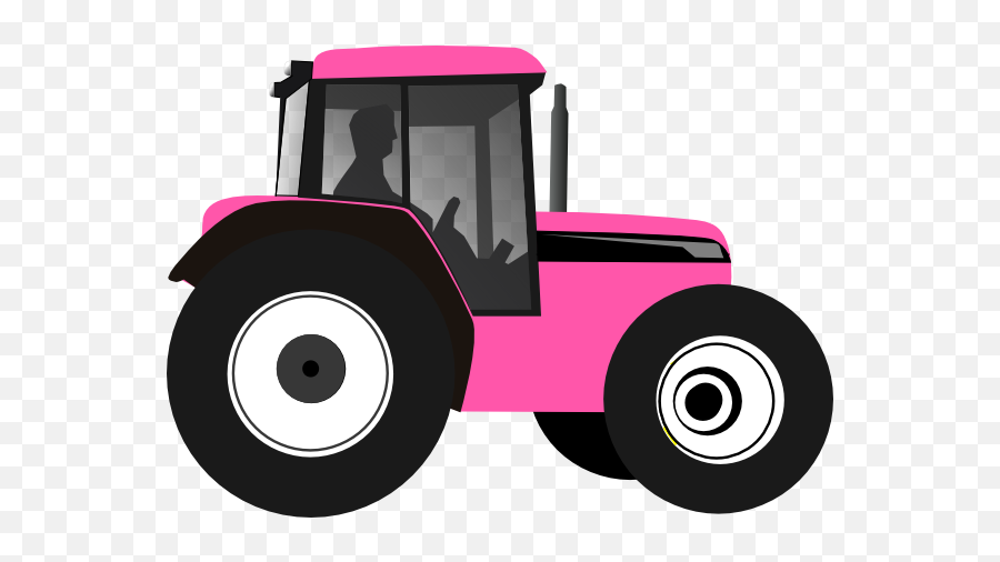 Back View Of A Tractor Clipart Clipart - Clip Art Pink Tractor Emoji,Tractor Clipart
