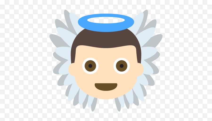 Baby Angel Light Skin Tone Emoji Emoticon Vector Icon - Portable Network Graphics,Angel Emoji Png