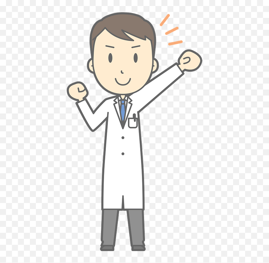 Joel Medical Doctor Man Is Cheering Clipart Free Download - Happy Emoji,Cheer Clipart