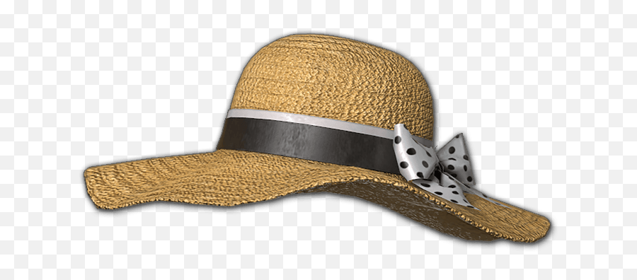 Polka Dot Ribboned Straw Hat - Pubg Survivors Rest Emoji,Straw Hat Transparent