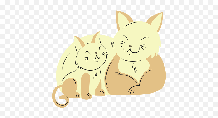 Cat And Her Kitten Hand Drawn Transparent Png U0026 Svg Vector Emoji,Kitten Transparent Background
