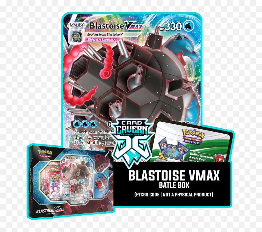 Blastoise Vmax Battle Box - Promo And Sleeves Ptcgo Code Emoji,Blastoise Transparent