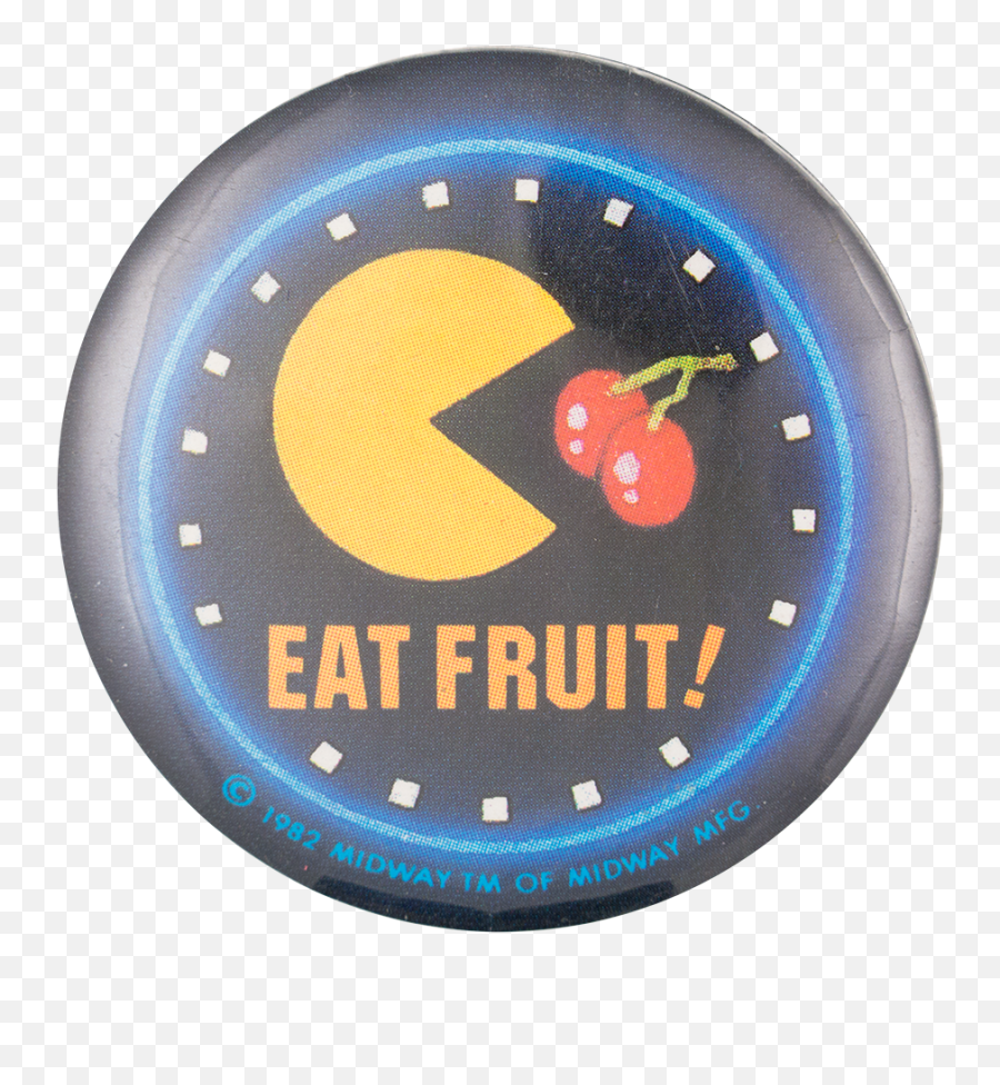 Pac Man Eat Fruit Busy Beaver Button Museum - Pac Man Button Emoji,Pac Man Logo