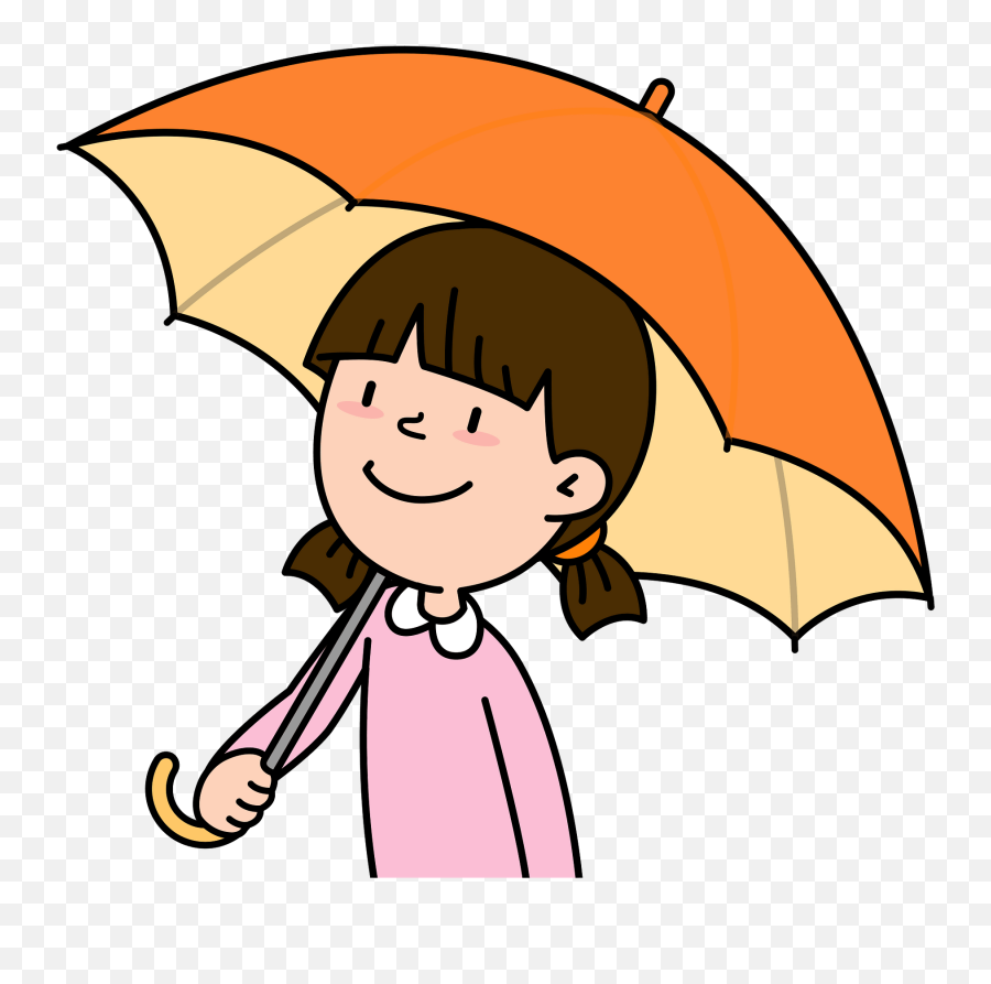 Girl Is Using An Umbrella Clipart - Girl Holding Umbrella Clipart Emoji,Umbrella Clipart