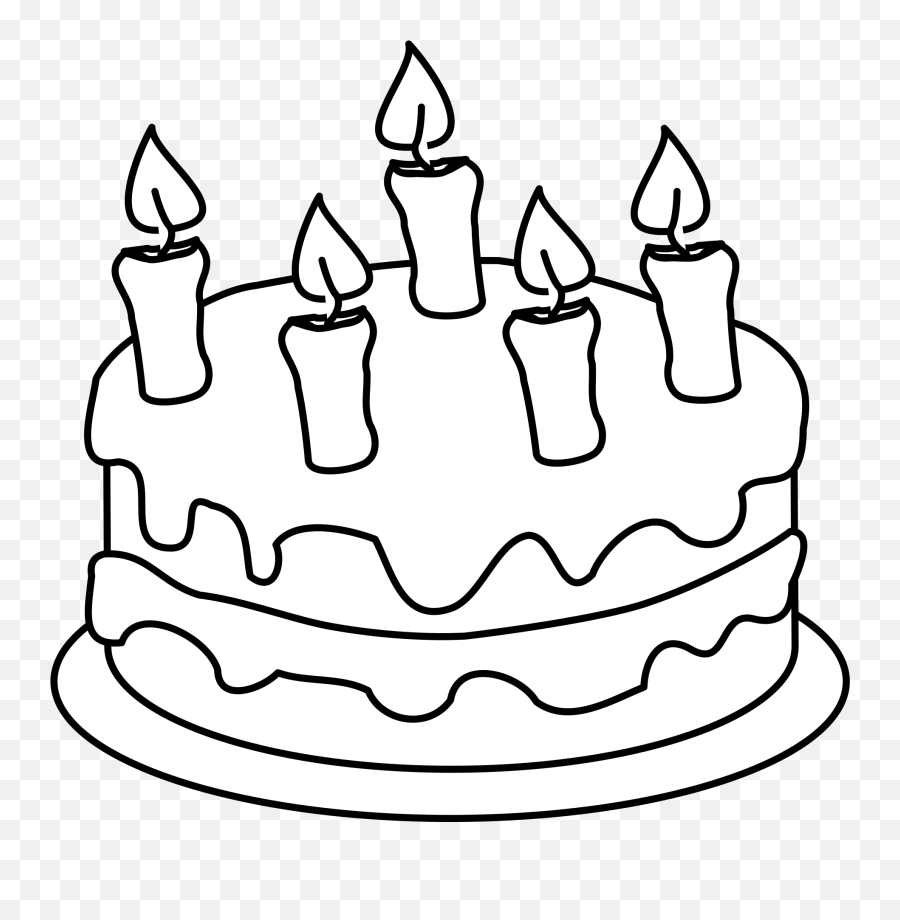 Picture Birthday Cakes - Cake Line Drawing Emoji,Birthday Cake Clipart