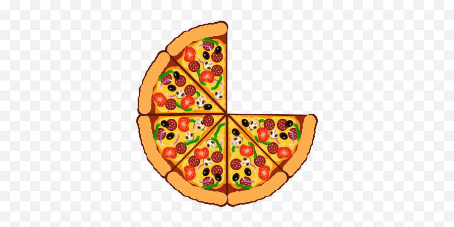 Fraction Pizza Png U0026 Free Fraction Pizzapng Transparent - Pizza Fractions Png Emoji,Fractions Clipart