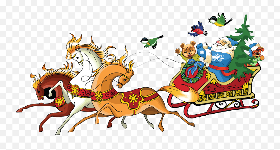 Santa Sleigh Png - Kuda Natal Png Emoji,Santa's Sleigh Clipart