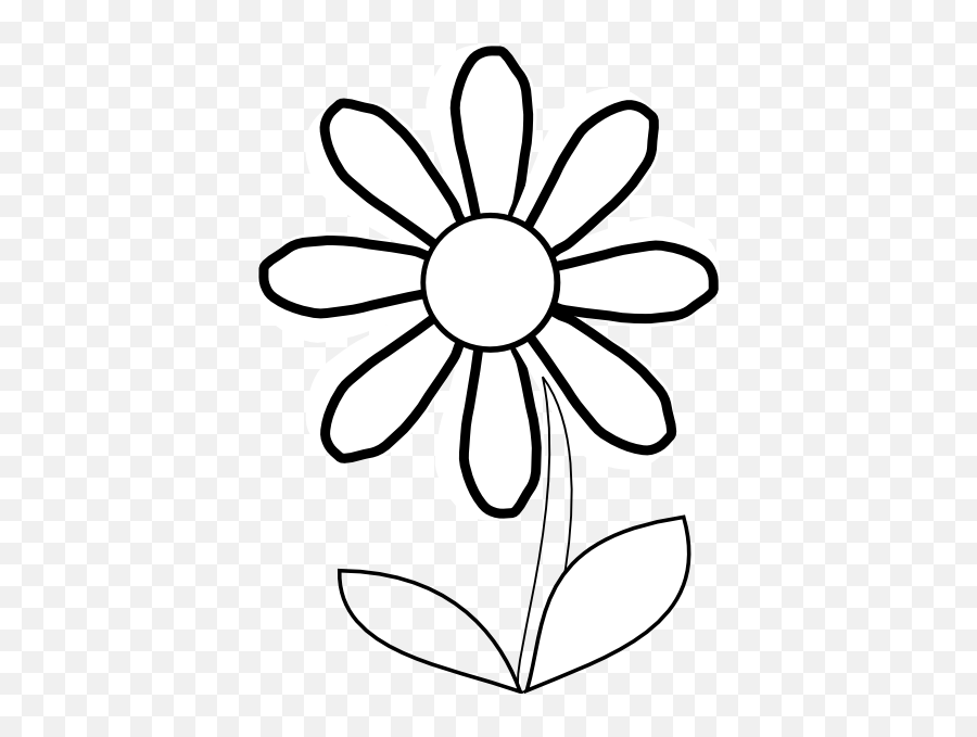Sunflower Black And White Sunflower Clipart Black And White - Large Flower With Stem Template Emoji,Sunflower Clipart