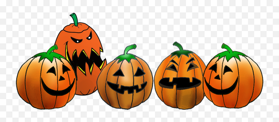 Download Hd Pumpkin Vector Row Clipart - Halloween Transparent Background Pumpkin Clipart Emoji,Pumpkins Clipart