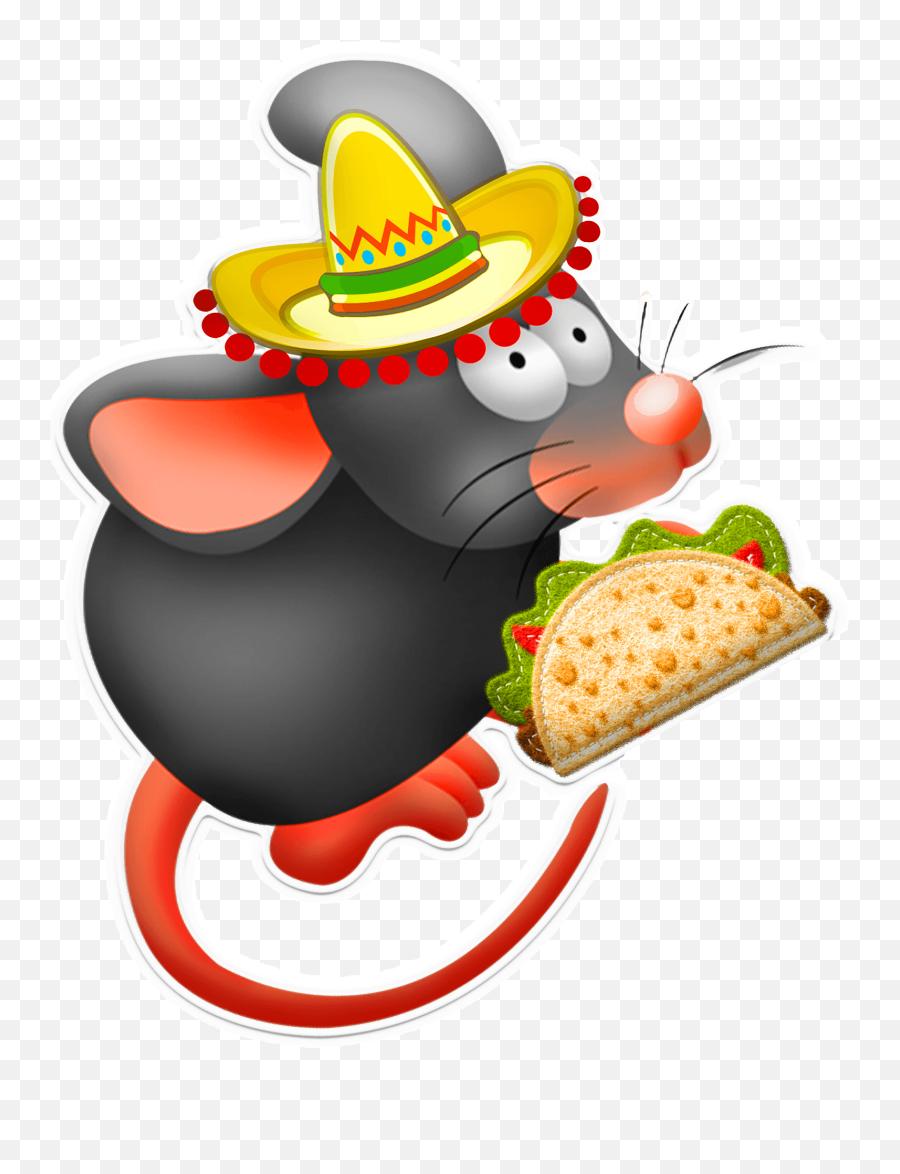 Mexican Mouse With Taco Clipart Free Download Transparent - Taco Mouse Emoji,Taco Clipart
