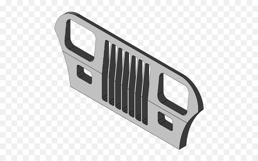 Jeep Yj Grill And Hood 3d Cad Model Library Grabcad - Grille Emoji,Jeep Grill Logo