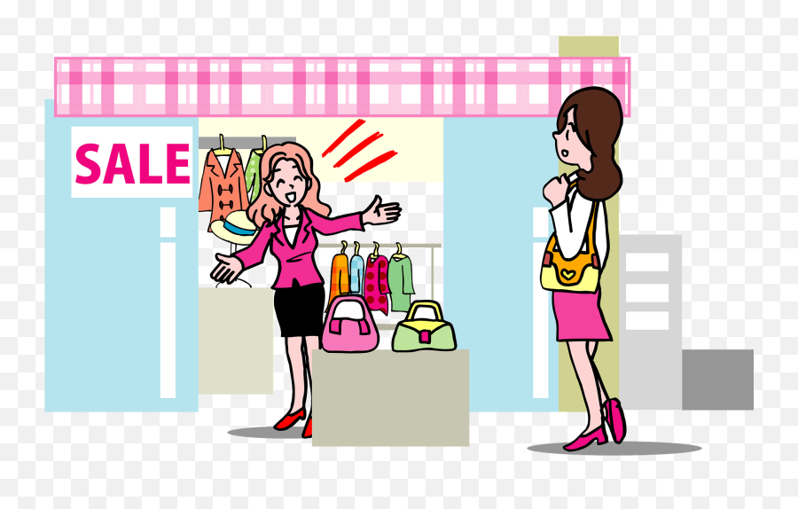 Woman Shopping At A Clothes Shop Clipart Free Download - Clothes Shop Clipart Emoji,Clothes Clipart