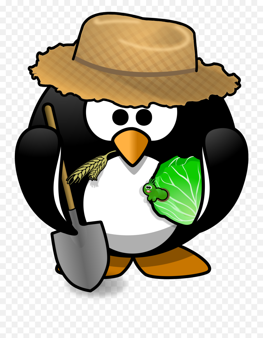 Free Farmer Penguin High Resolution Clip Art All Free - Gardening Penguin Emoji,Penguins Clipart