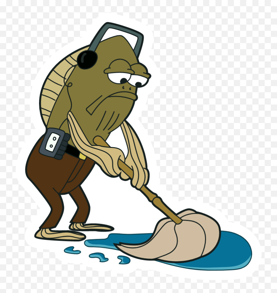 Fred The Fish Mopping Meme - Spongebob Fish Mopping Emoji,Spongebob Meme Png