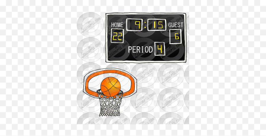 Basketball In Hoop Scoreboard Picture For Classroom Emoji,9 Ball Clipart