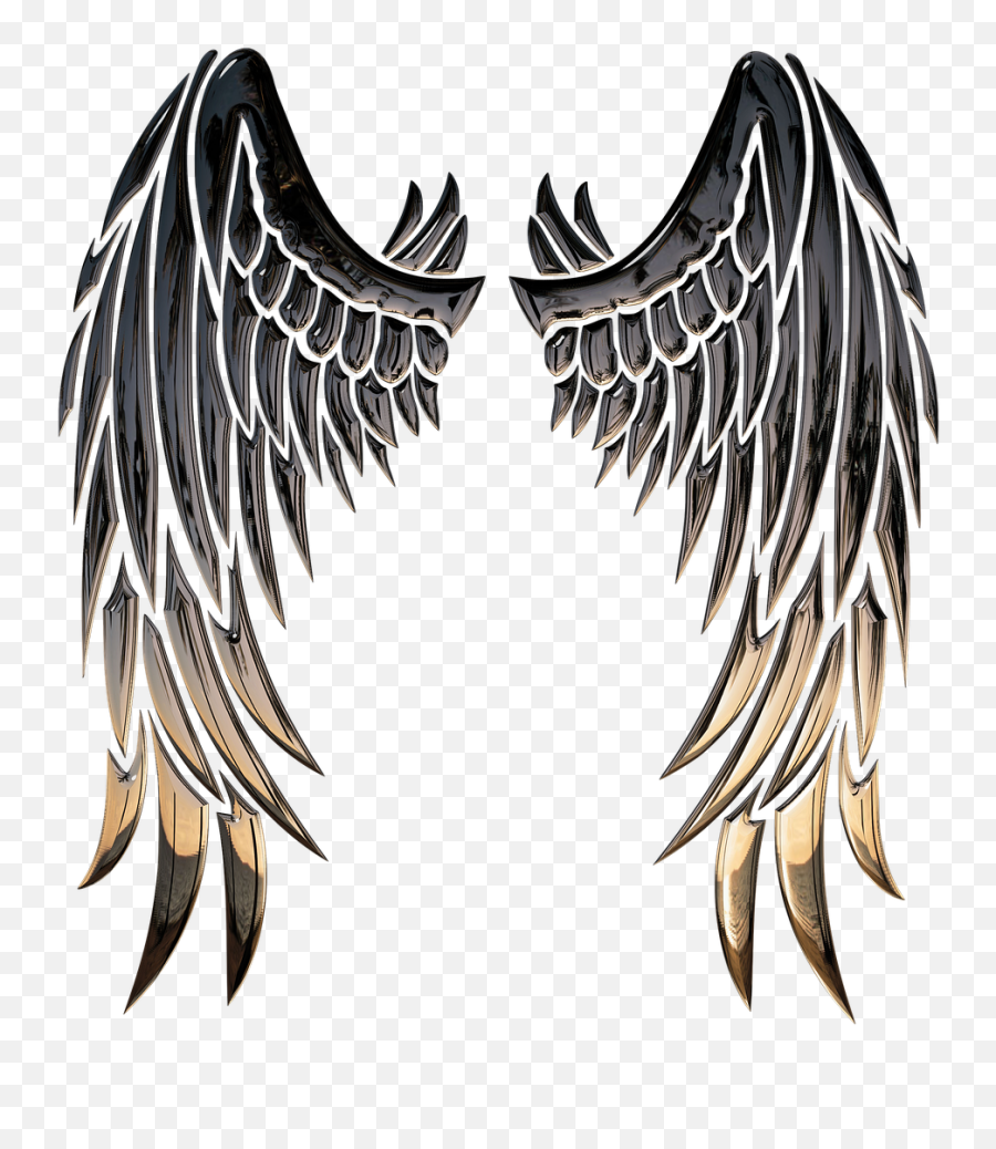 Buffalo Wing Angel Stencil Clip Art - Angel Wings Png Angel Wings Logo Emoji,Angel Wings Clipart