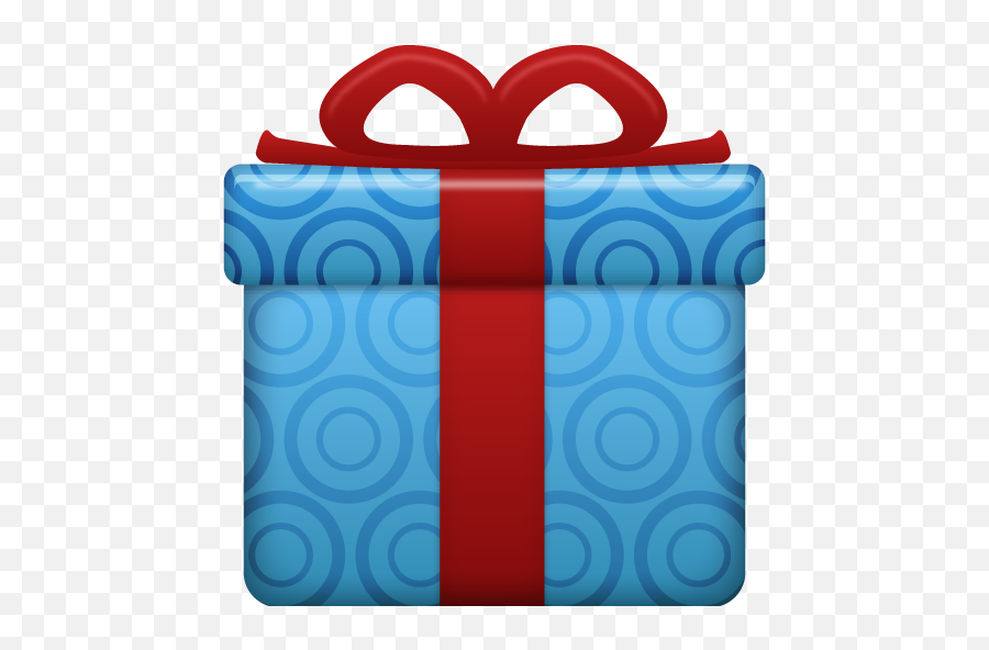 Gift Icon - Cartoon Blue Christmas Present Emoji,Present Png