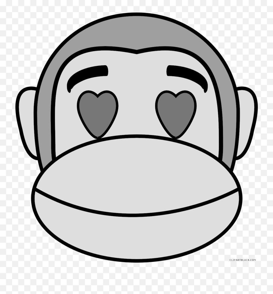 Monkey Emojis Animal Free Black White Clipart Images - Monkey Face Emoji Png,Monkey Clipart Black And White