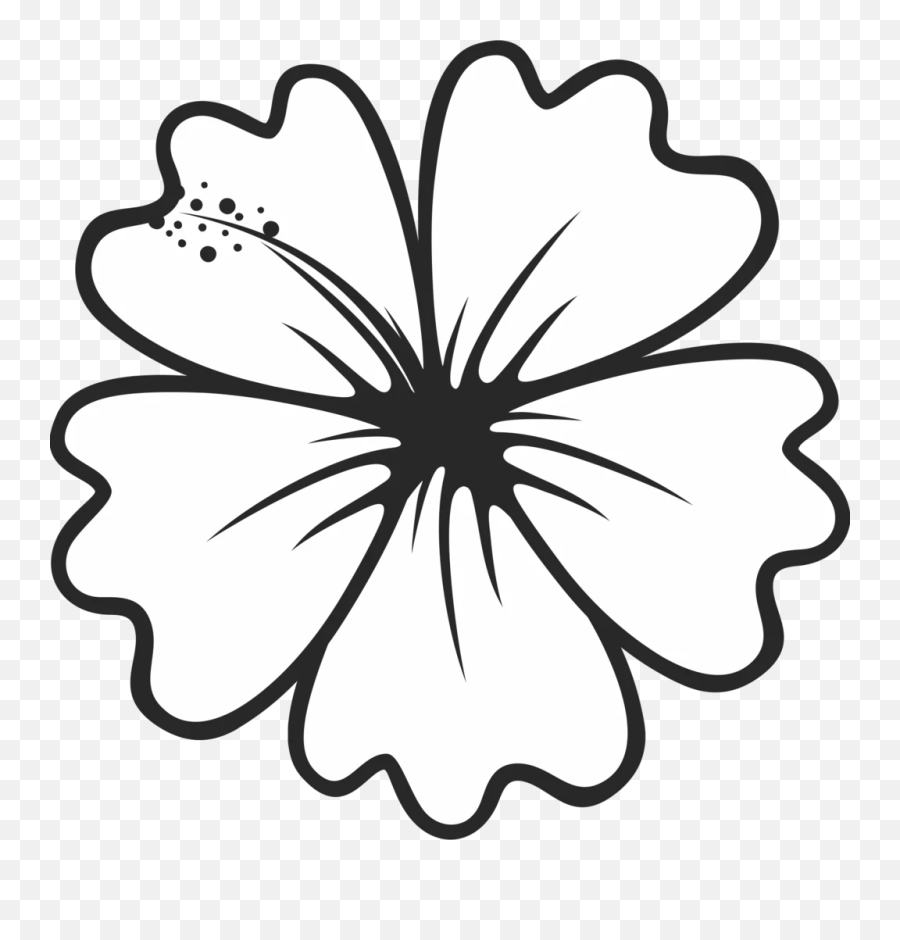Flower Leaf Stamps Page Stamptopia Outline Rubber - Hibiscus Hibiscus Flower Images Outline Emoji,Flower Outline Clipart