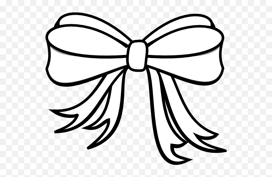 Black And White Present Bow Clipart - Ribbon Bow Black And White Emoji,Bow Clipart