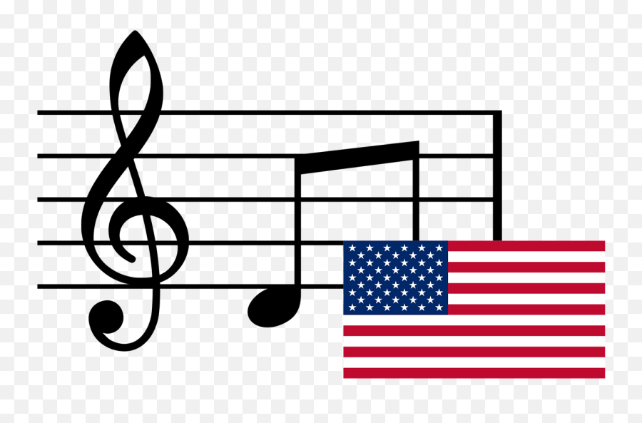 Musical Notes And Flag Usa Clipart - Full Size Clipart Usa Music Emoji,Usa Clipart