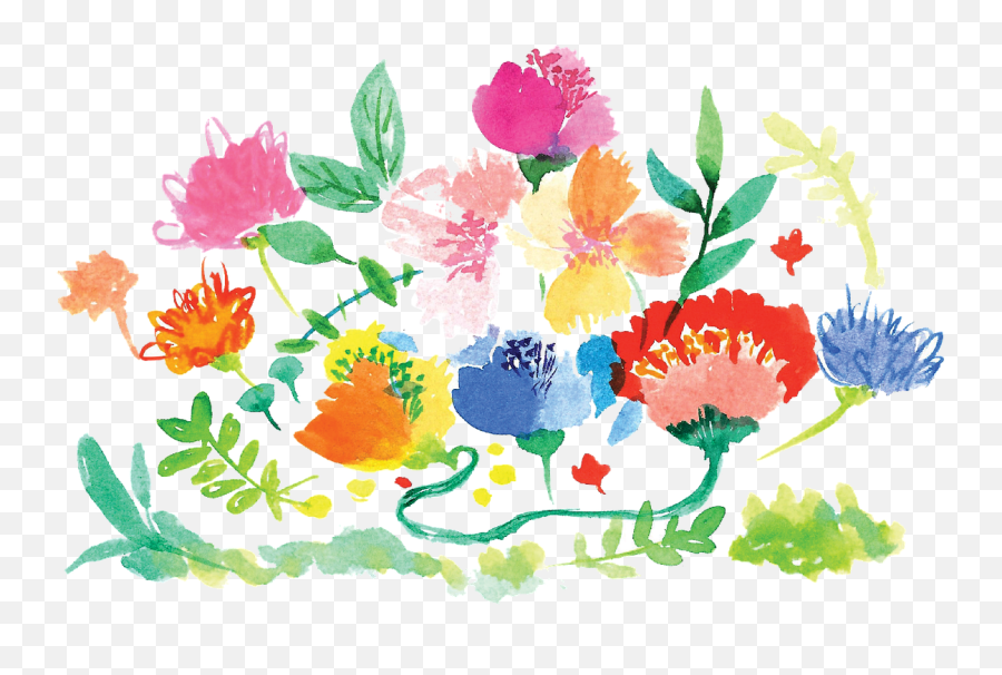 Flower Garden Watercolor Flowers - Free Vector Graphic On Emoji,Watercolor Flowers Transparent Background