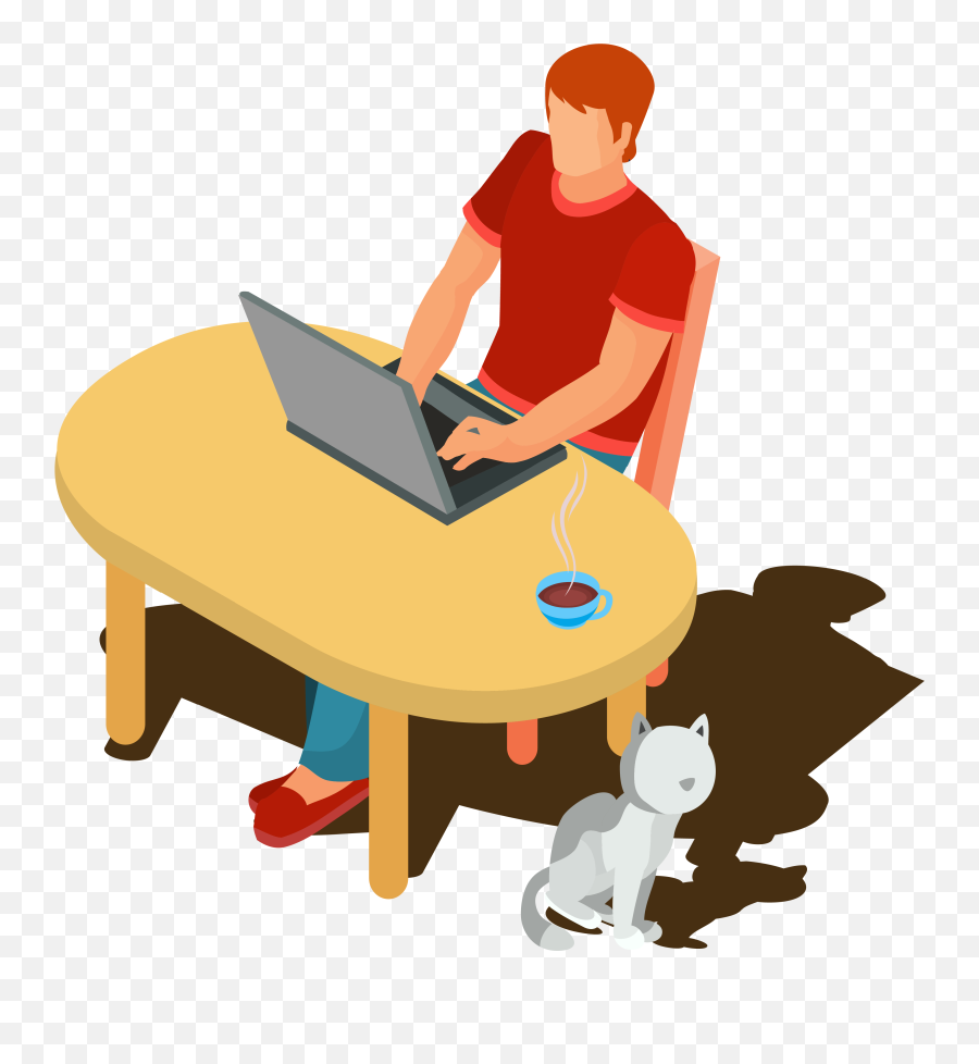 Working Guy On Computer Clipart - Full Size Clipart Remote Work No Background Emoji,Computer Clipart
