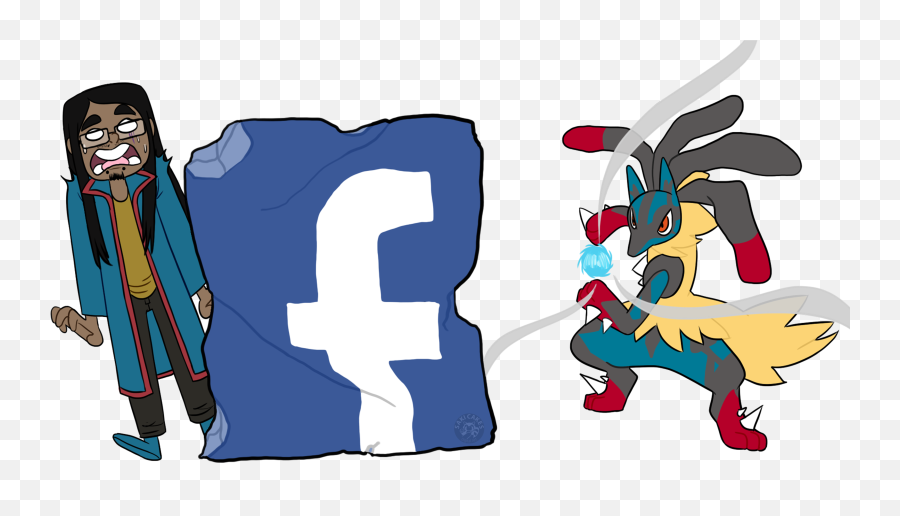 Download The Facebook Icon Being Distroyed By Lucario While - Fictional Character Emoji,Facebook Icon Png