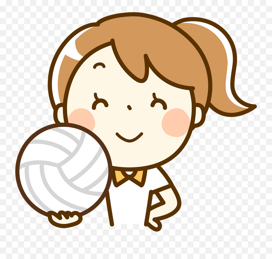 Girl Volleyball Player Clipart Free Download Transparent - Girl Playing Volleyball Clipart Emoji,Volleyball Clipart