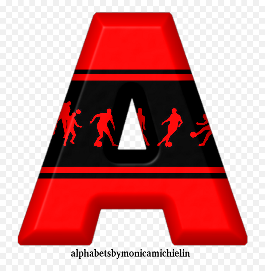 Monica Michielin Alphabets Red And Black Stripes Soccer Emoji,Black Stripes Png