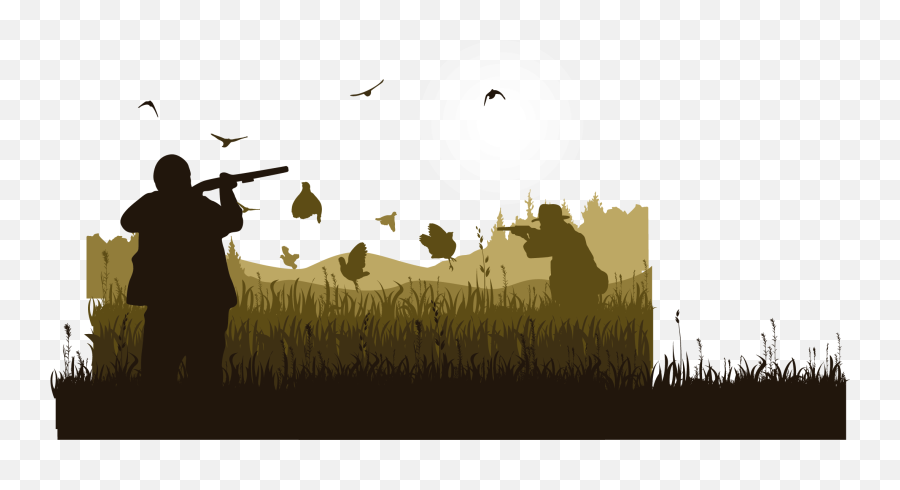 Silhouette Bird Hunting - Hunting Wild Goose Png Download Emoji,Duck Hunting Clipart