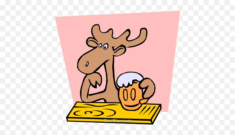 Moose Drinking Royalty Free Vector Clip Art Illustration Emoji,Free Moose Clipart