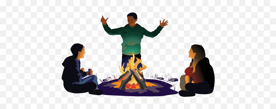 Canadian Wildlife Federation The New Camper - Camp Fire People Png Emoji,Campfire Png