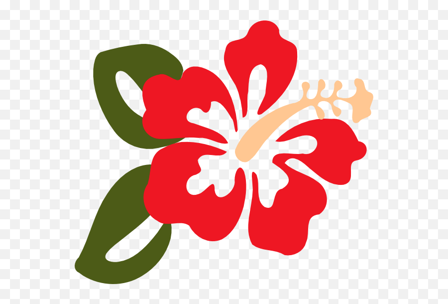 Hawaiian Flower Clipart - Clipart Red Hibiscus Flower Emoji,Hawaiian Flower Clipart