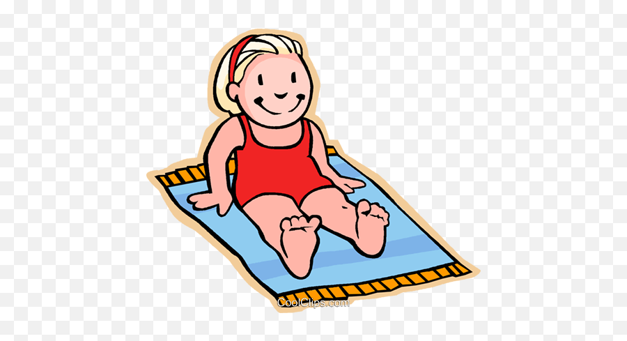 Download Hd Girl On Beach Towel Sun Bathing Royalty Free - Beach Towel Clipart Emoji,Mat Clipart