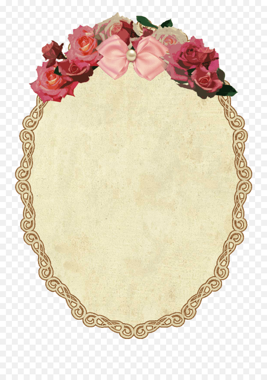 Vintage Oval Frame With Flowers - Transparent Background Vintage Oval Frame Png Emoji,Ornate Frame Png