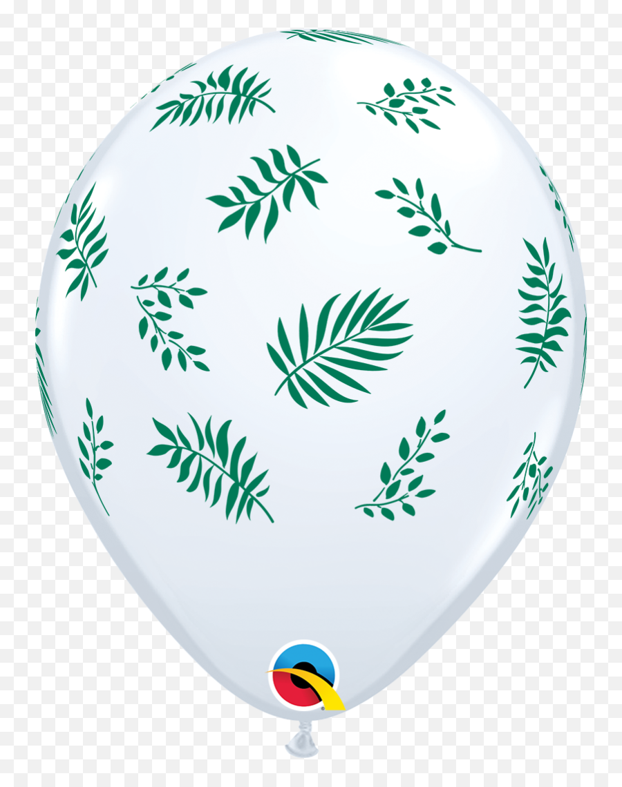 11 Tropical Greenery White Latex Balloons Bargain Emoji,White Balloons Png