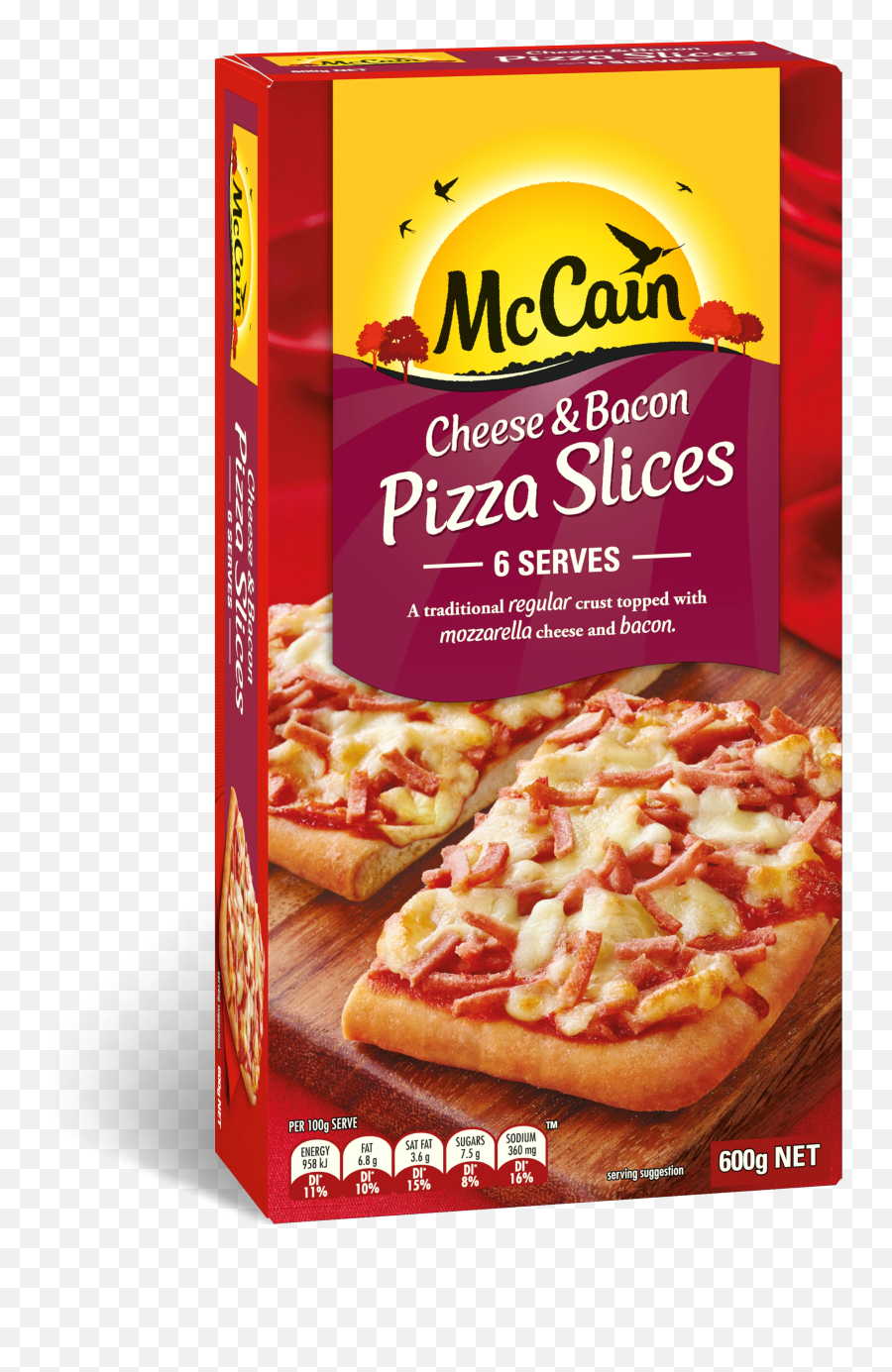 Cheese U0026 Bacon Pizza Slices 600g - Mccain Ham And Pineapple Mccain Emoji,Pizza Slice Clipart