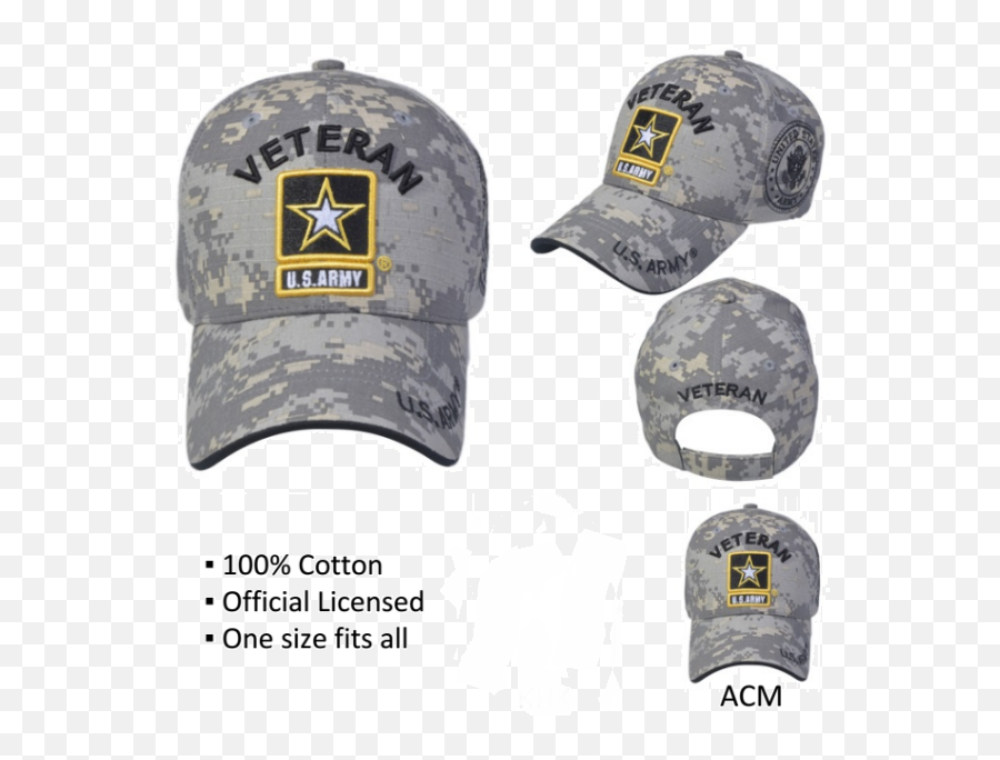 United States Army Veteran Hat With Army Star Logo - A04arv01acmbk For Adult Emoji,United States Army Logo