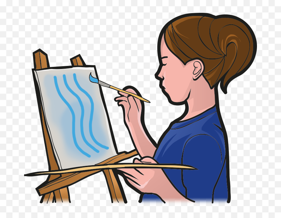 Easel Clipart Person Painting - Painting Png Download Person Painting Clipart Emoji,Easel Clipart