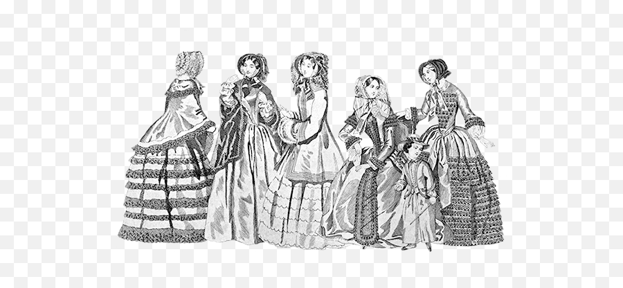 Clip Art Of Victorian Clothing - 19th Century Drawings Transparent Emoji,Fashion Png