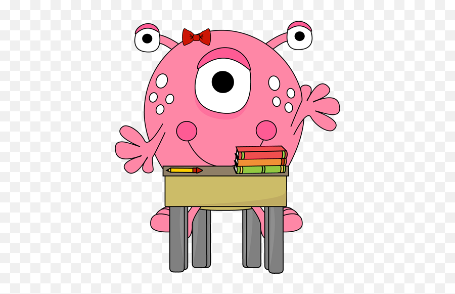 Girl Monster Clipart Kid - Monster At School Clipart Emoji,Monster Clipart