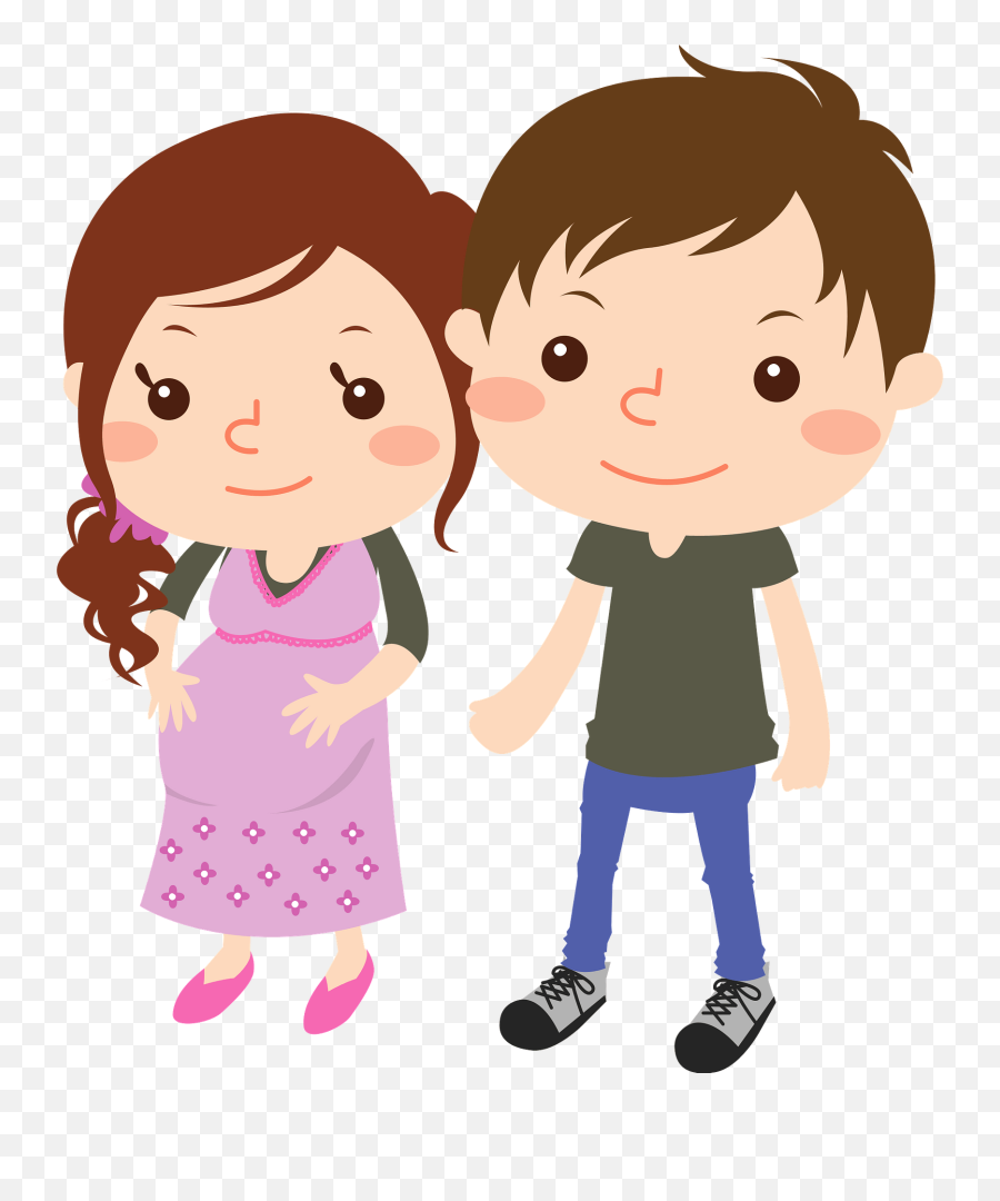 Pregnant Couple Clipart Free Download Transparent Png - Holding Hands Emoji,Pregnancy Clipart