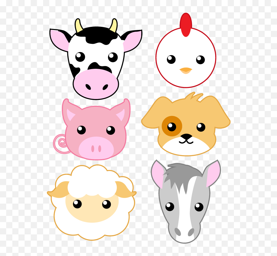 Farm Animals - Face Farm Animal Cartoon Emoji,Farm Animals Clipart