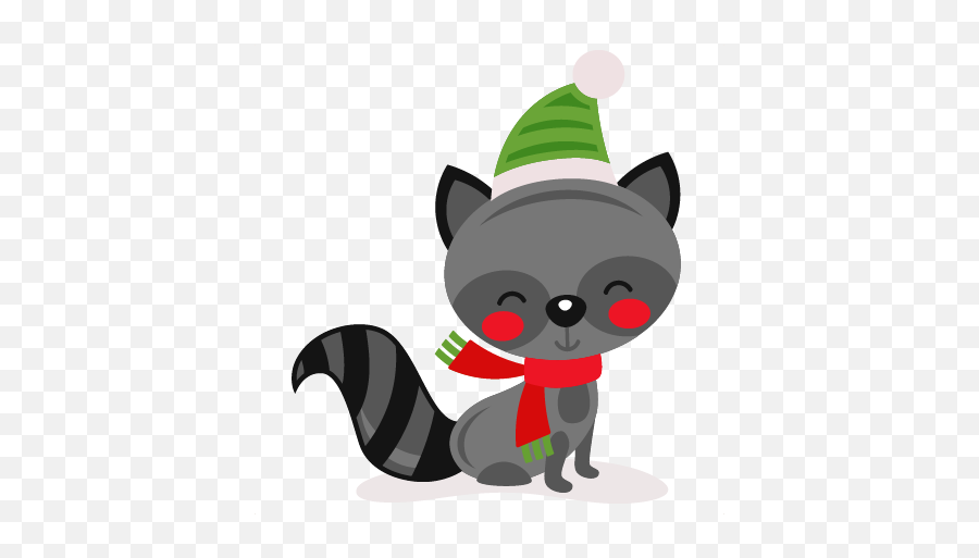 Christmas Raccoon Svg Cuts Scrapbook - Clipart Christmas Raccoon Emoji,Raccoon Clipart
