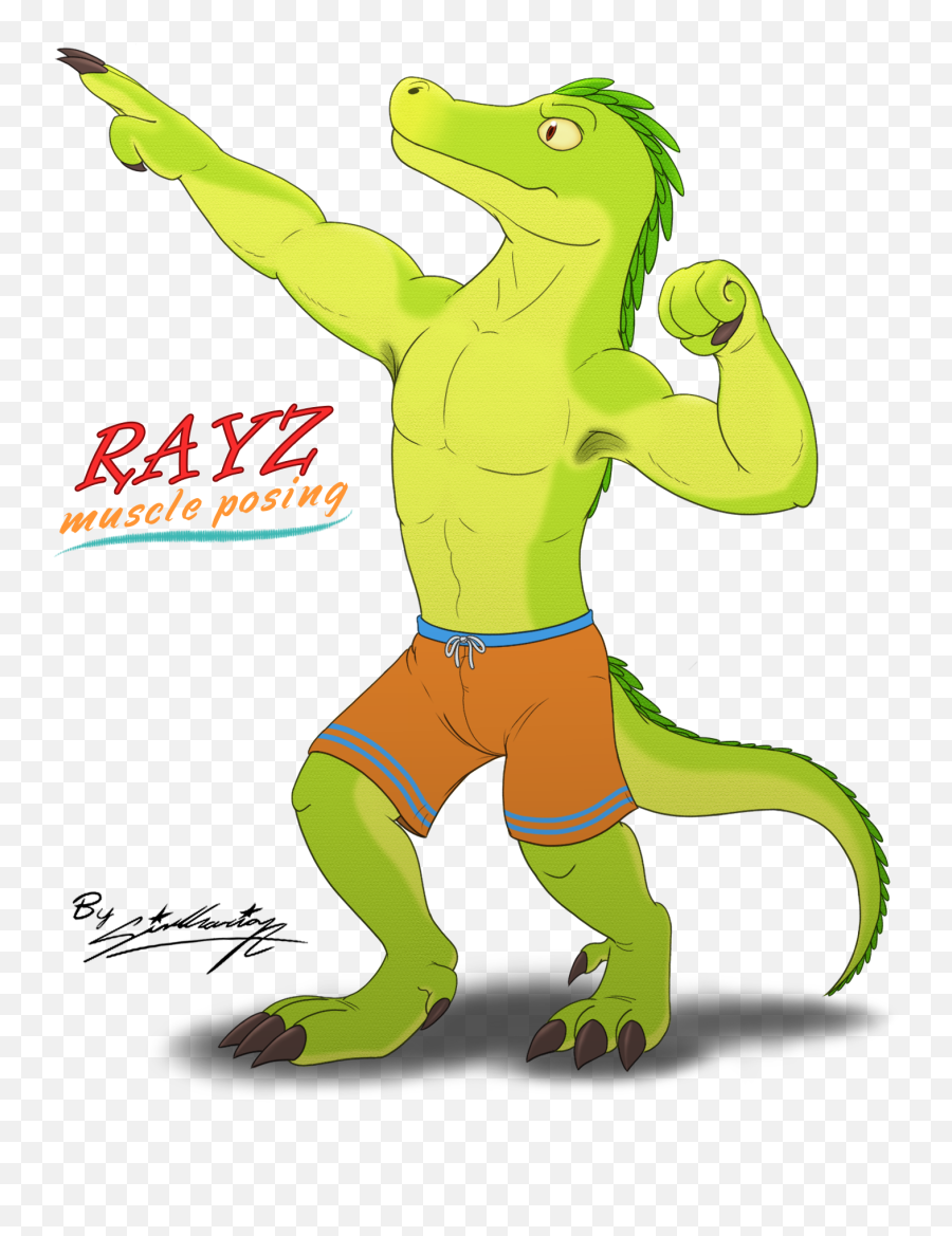 Rayz In His Muscle Posing By Lutharieotterdreamer - Fur Emoji,Dreamer Clipart